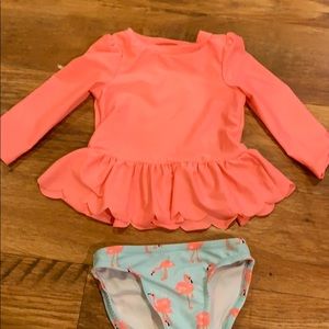 Rash guard bathing suit